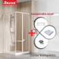 RAVAK SET2 dušas komplekts: SRV2-75+SRV2-90 195 S balts/Transparent ar Aneta 75x90 PU-R paliktni, sifons X01309 